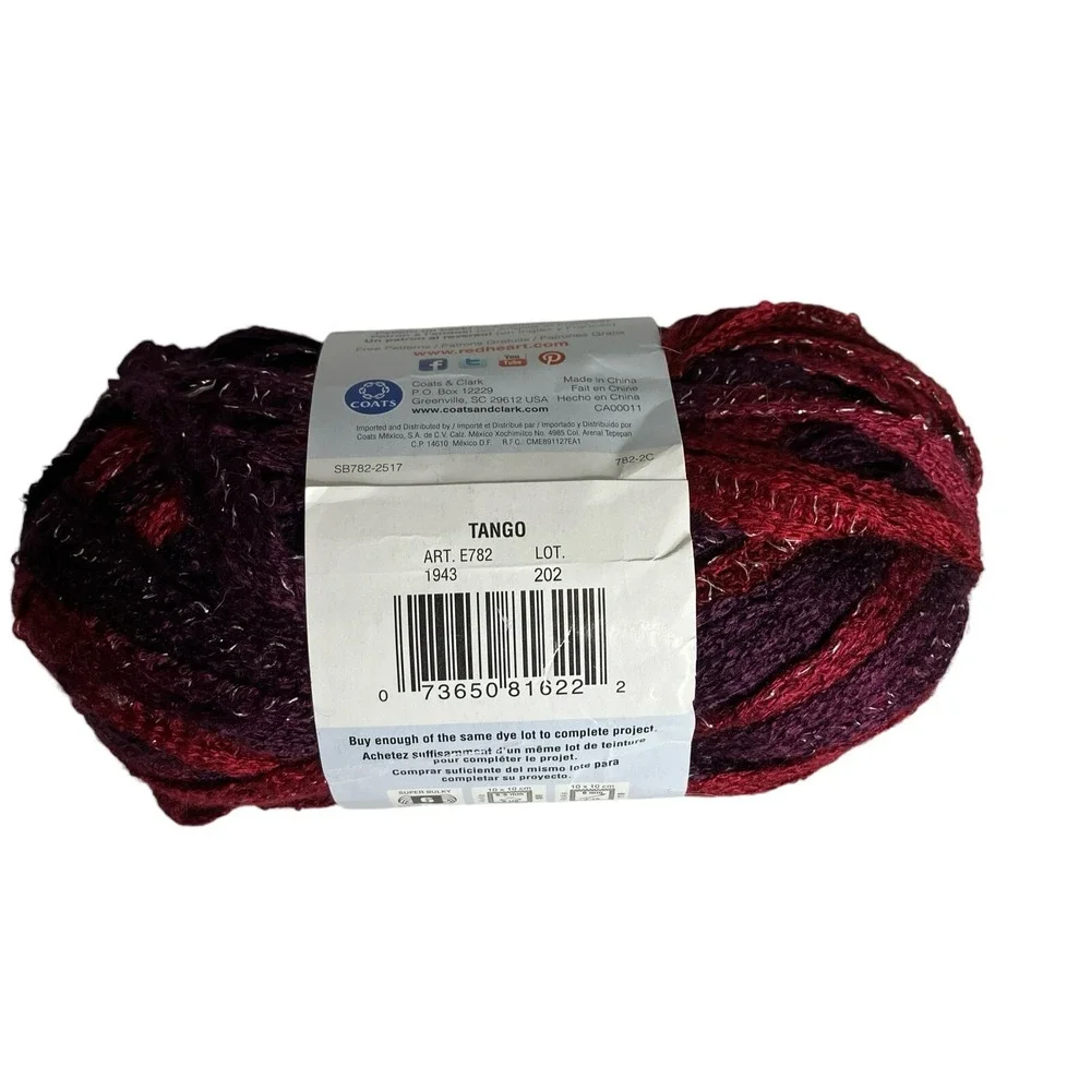 Red Heart Boutique Sashay Yarn #1943 Tango Super‎ bulky 6